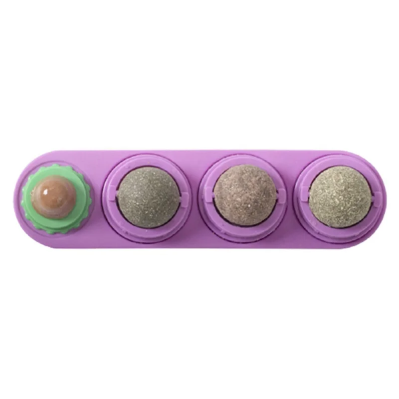 

Cat Toy Catnip Balls Snack Healthy Rotatable Treats Toy Kitten Playing Chewing Cleaning Teeth Toys Food