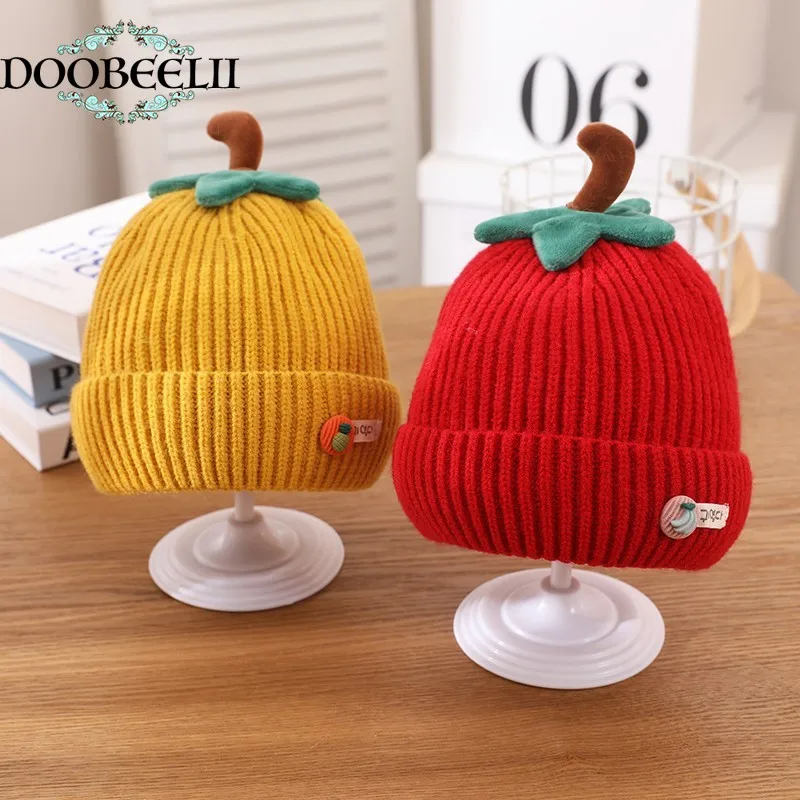 

Теплая шапка для мальчиков и девочек, детская утепленная вязаная шапка с ушами, Детская шерстяная шапка от солнца для осени и зимы K047