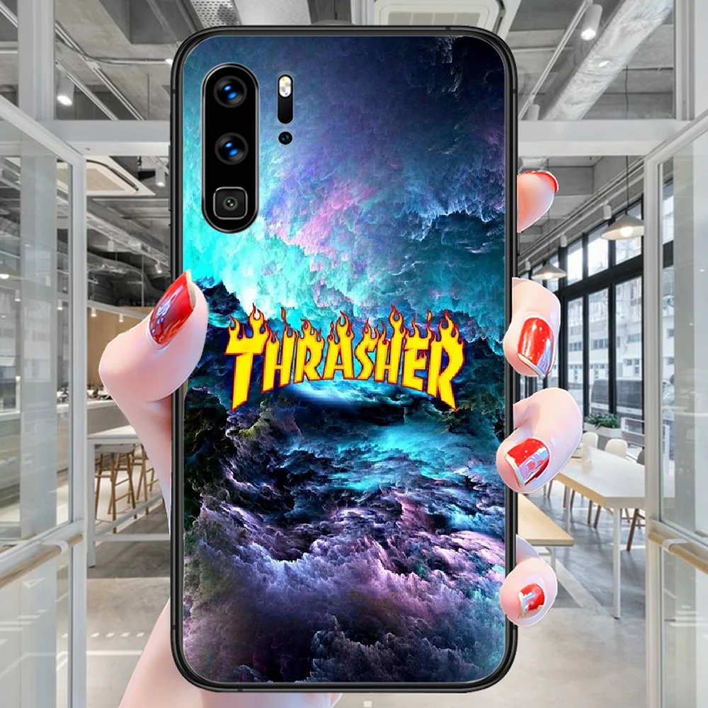 

Fashion Trend Luxury Brand Phone Case For Huawei P Mate Smart 10 20 30 40 Lite Z 2019 Pro black Shell Fashion Hoesjes Pretty