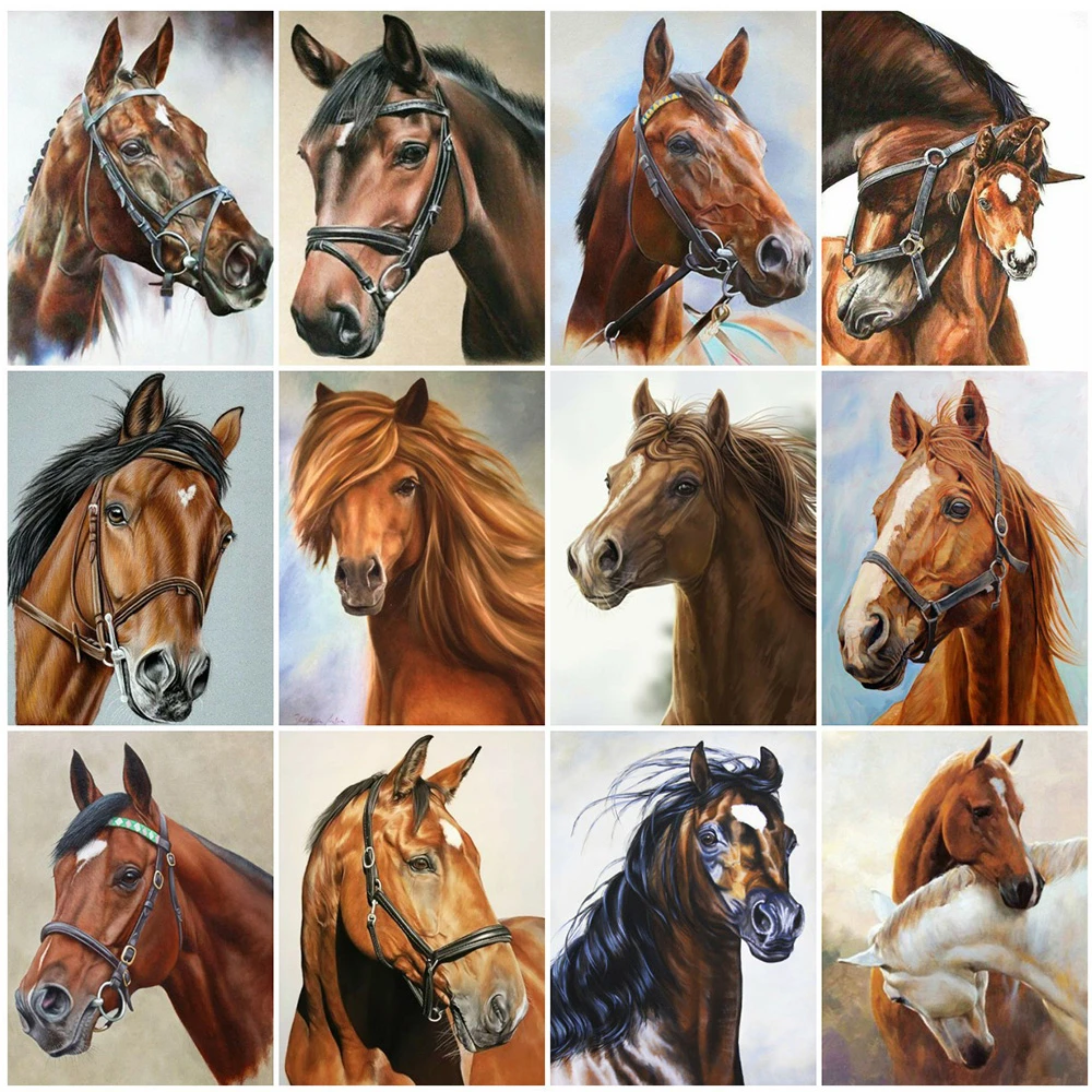 EverShine Алмазная вышивка полностью квадратная лошадь мозаичные наборы настенная