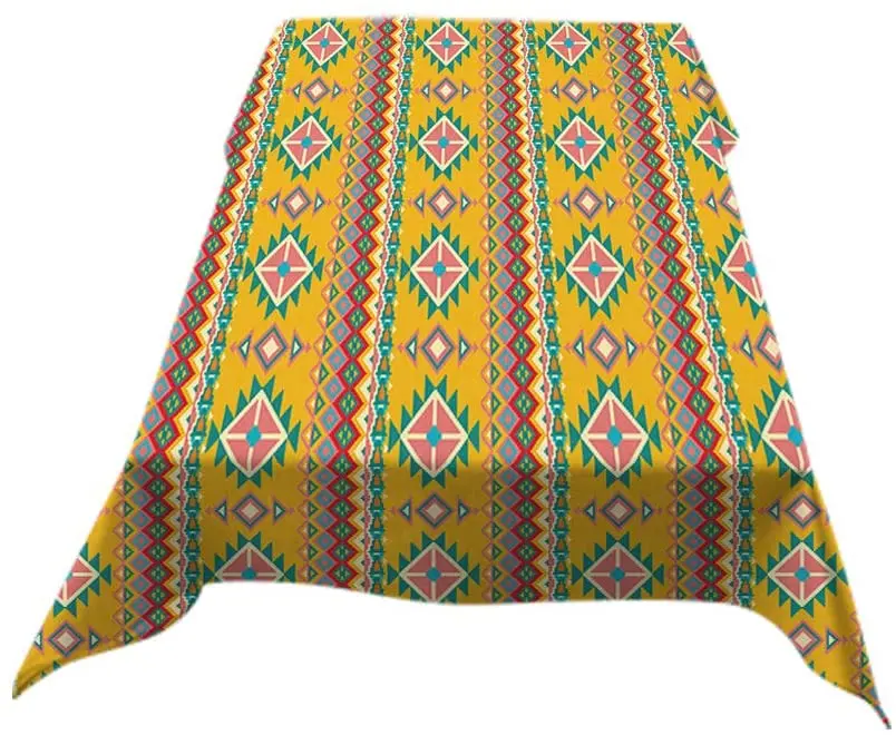 В богемном стиле скатерть для домашнего декора в ацтекском с полосками алмаз