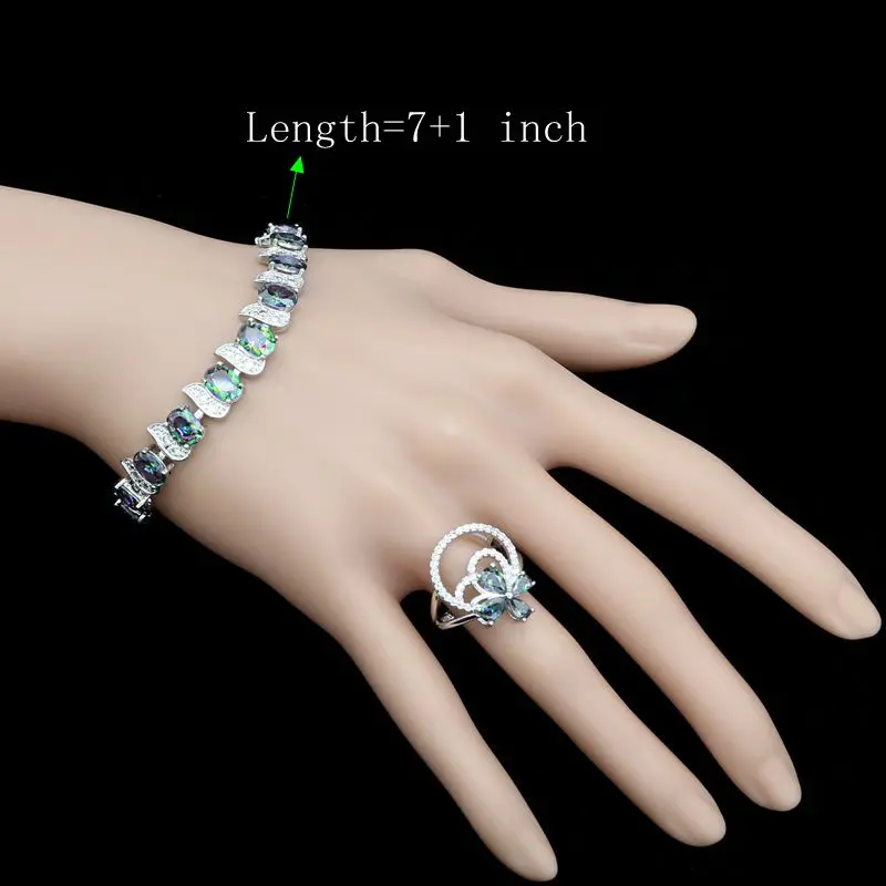 Mystic Радужный кубический цирконий набор ювелирных изделий для женщин