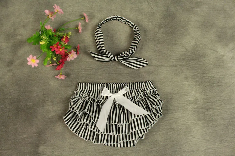 Модные цветочные полосатые детские плиссированные блумеры из хлопка для