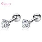 Несколько Цвета натуральная 925 стерлингового серебра серьги-гвоздики для женщин Современный Стиль сережки из сверкающих кристаллов серебряные ювелирные изделия