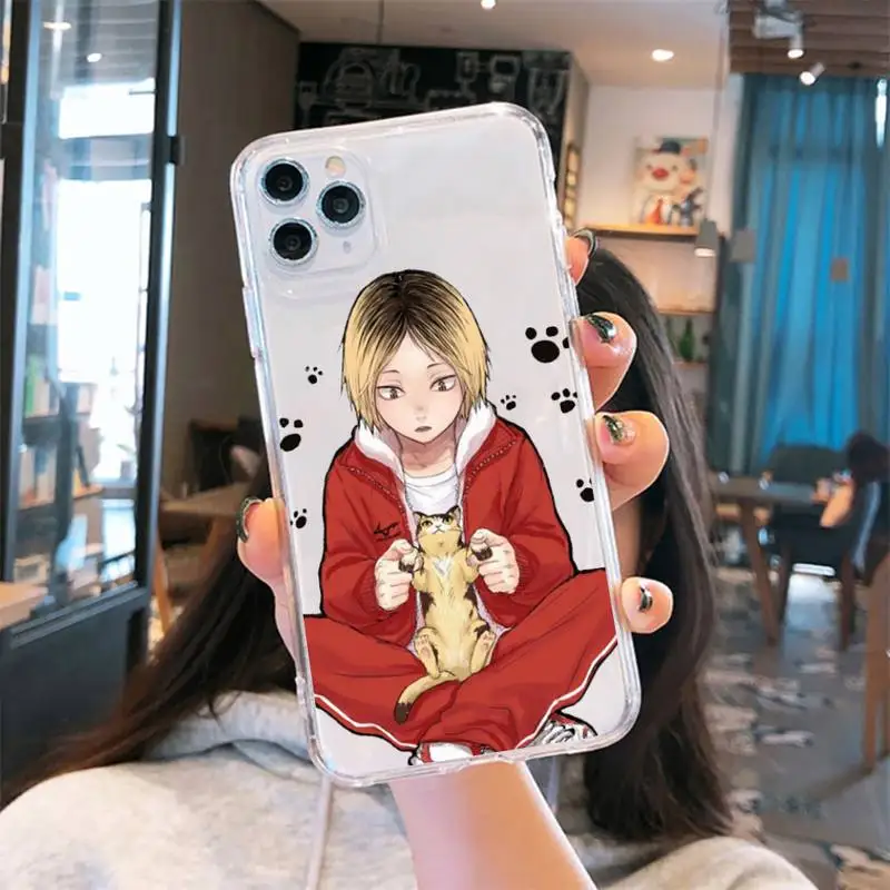 

Anime Kenma Kozume Of Haikyuu Phone Case Transparent for iPhone 6 7 8 11 12 s mini pro X XS XR MAX Plus
