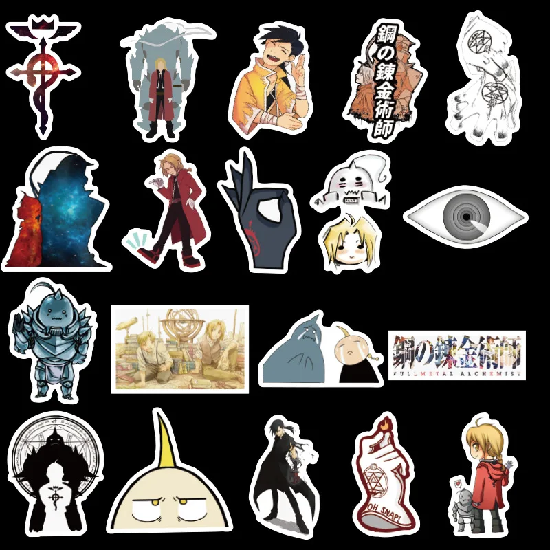 

50Pcs Of Japanese Anime All Metal Alchemist Cartoon Graffiti Stickers DIY Motorcycle Travel Bag Guitar Skateboard Classic