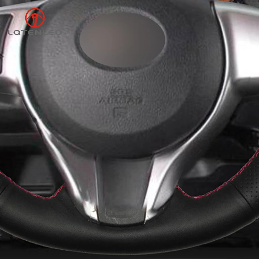 LQTENLEO черная искусственная кожа ручная строчка для Toyota Yaris 2012 2019 Subaru Trezia 2011 2015|car