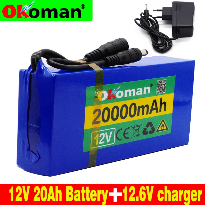 Высокое качество супер перезаряжаемый портативный 12v 20Ah литий ионный
