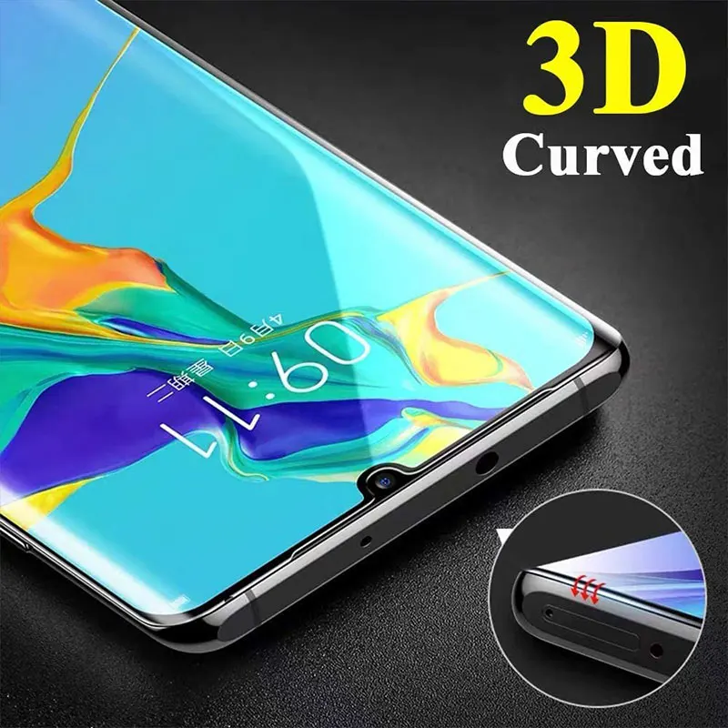 3d curved tempered glass on the screen protector for huawei p30 p40 p50 pro p20 tempered glass for huawei mate 20 40 pro 30 lite free global shipping
