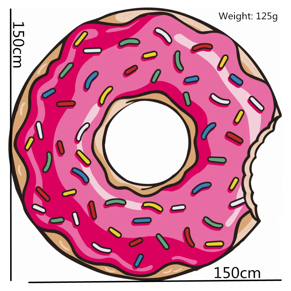 Doughnut Летнее пляжное одеяло, туристический коврик, фруктовый гобелен, пляжные аксессуары, чехол для пикника, коврик для походов, путешествий, кемпинга, Feminin - Цвет: Doughnut