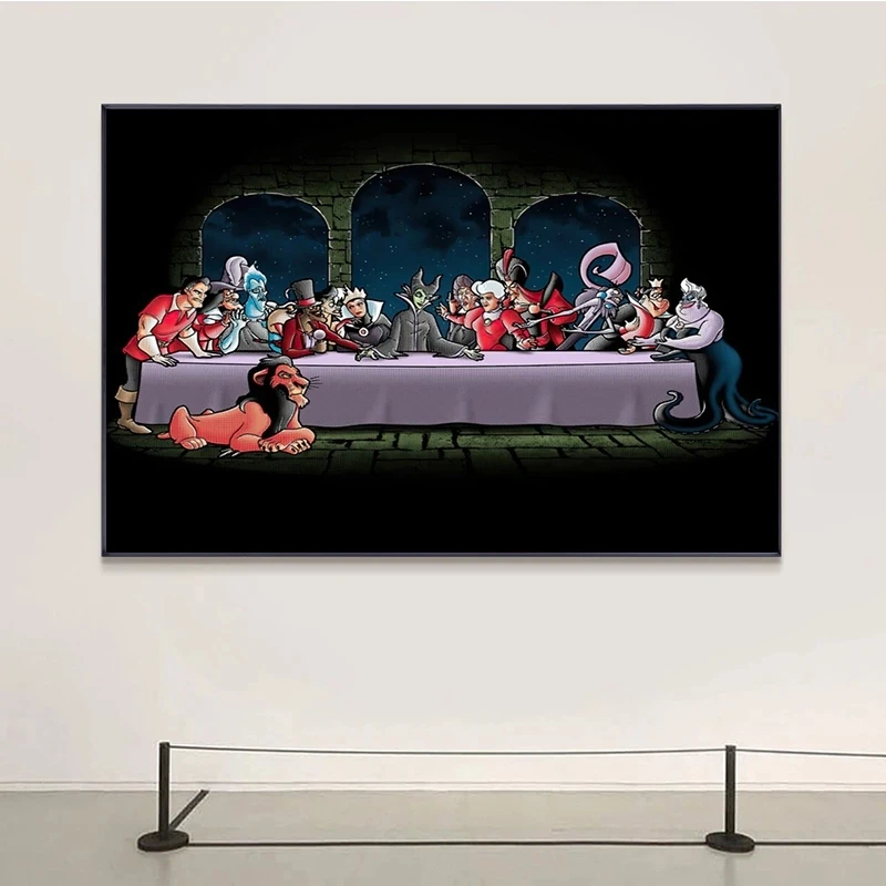 

Home Decor Canvas Prints Painting Villain Last Supper Poster Wall Art Bad Characters Pictures For Bedside Background No Frame