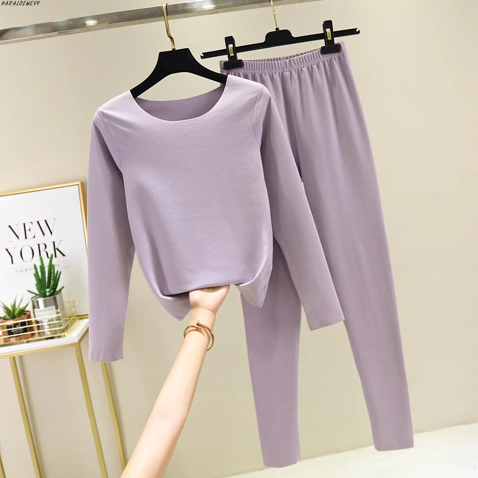 Knitted 2 pieces Set Tracksuits Women 2019 Autumn Winter Thick Warm O-neck Loose Sweater+Ankle-Length Pants Cashmere Suit | Женская