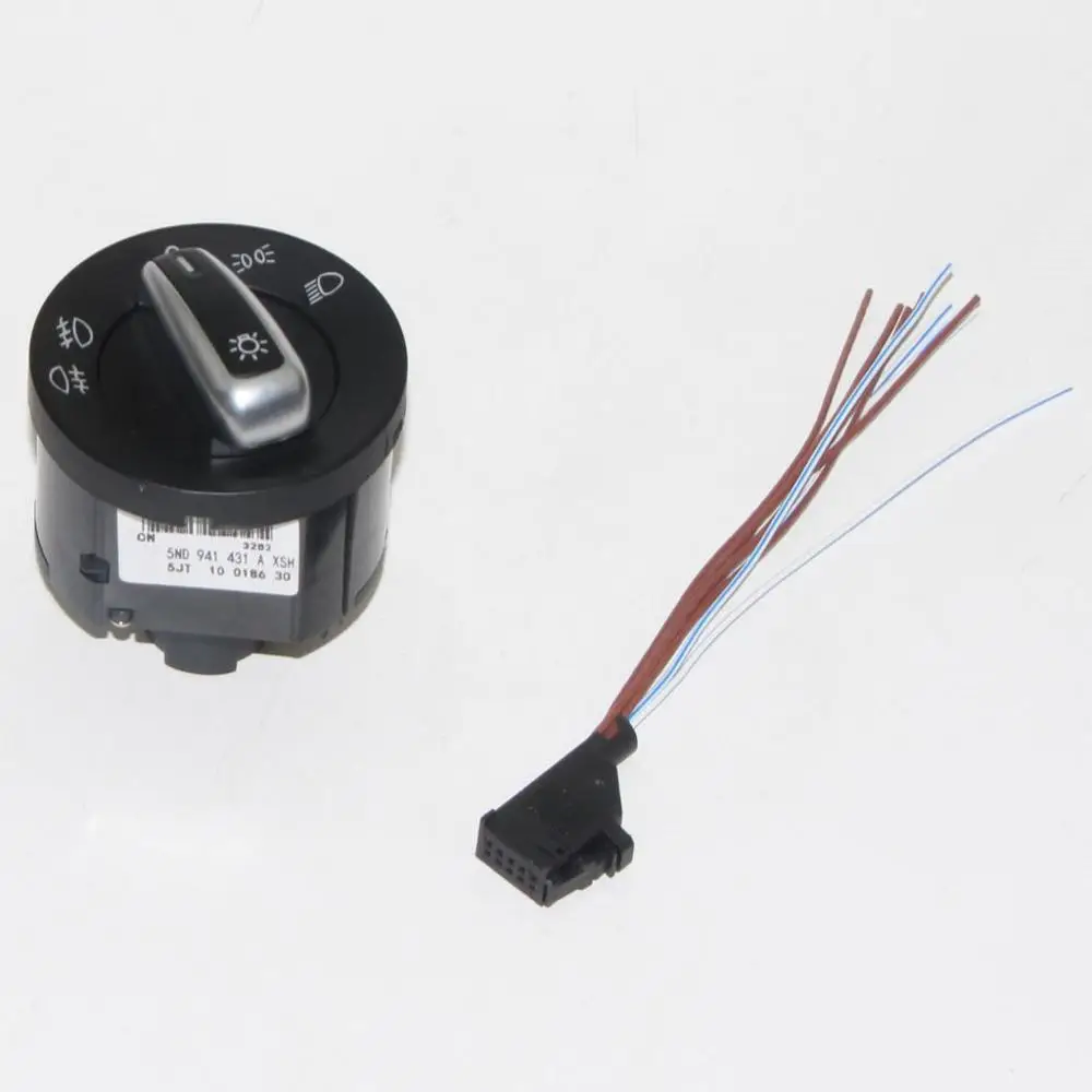 

Хромированная ручка переключателя управления фарами для VW Passat B6 Jetta Golf MK5 MK6 Tiguan Caddy 5ND 941 431A XSH