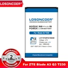 Аккумулятор LOSONCOER Li3714T42P3h765039 на 3950 мА  ч для мобильных телефонов, аккумулятор для ZTE Blade A3 T220 AF3 T221 A5 AF5 T221 C341