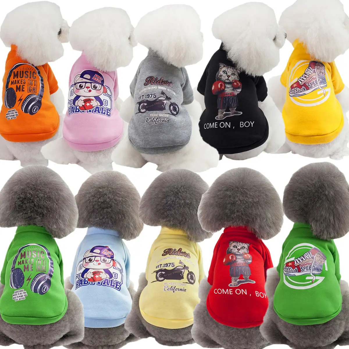 

Pet Clothing Teddy Cat and Dog Print Cute Sweater Teddy Dog Bichon Pet Clothing Wholesale Dog Clothes for Small DogsCat Clothes