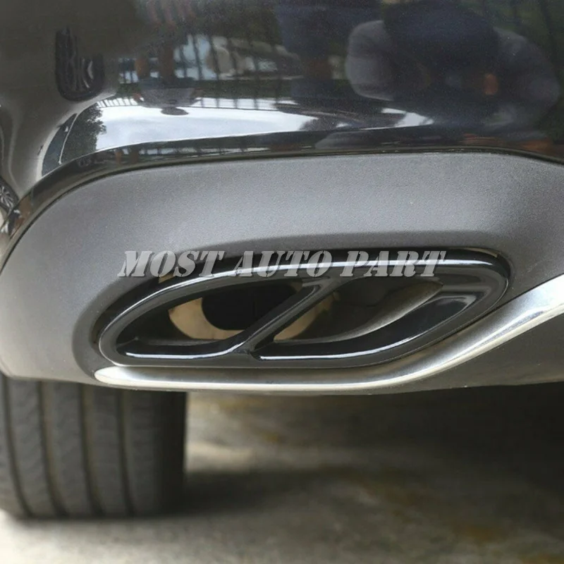 Черная Нержавеющая Накладка на глушители выхлопных газов для Mercedes Benz A Class W177 A200