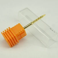 kimaxcola gold carbide nail drill bits burrs metal drill bits cuticle for manicure electric nail drill accessories2 35mmfa0214