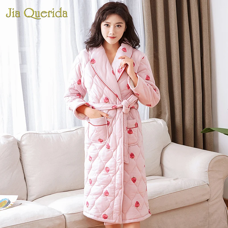 Женские халаты с принтом клубники розовое нижнее белье женский халат зимняя