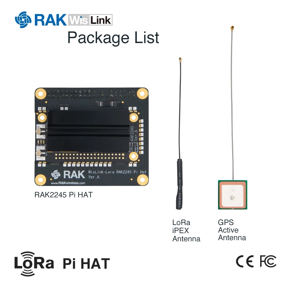 Preise RAK2245 Pi HUT LoRawan Gateway Konzentrator WisLink LoRa Modul Raspberry PI 8 Kanäle Umfassen GPS Kühlkörper UART Version Q100