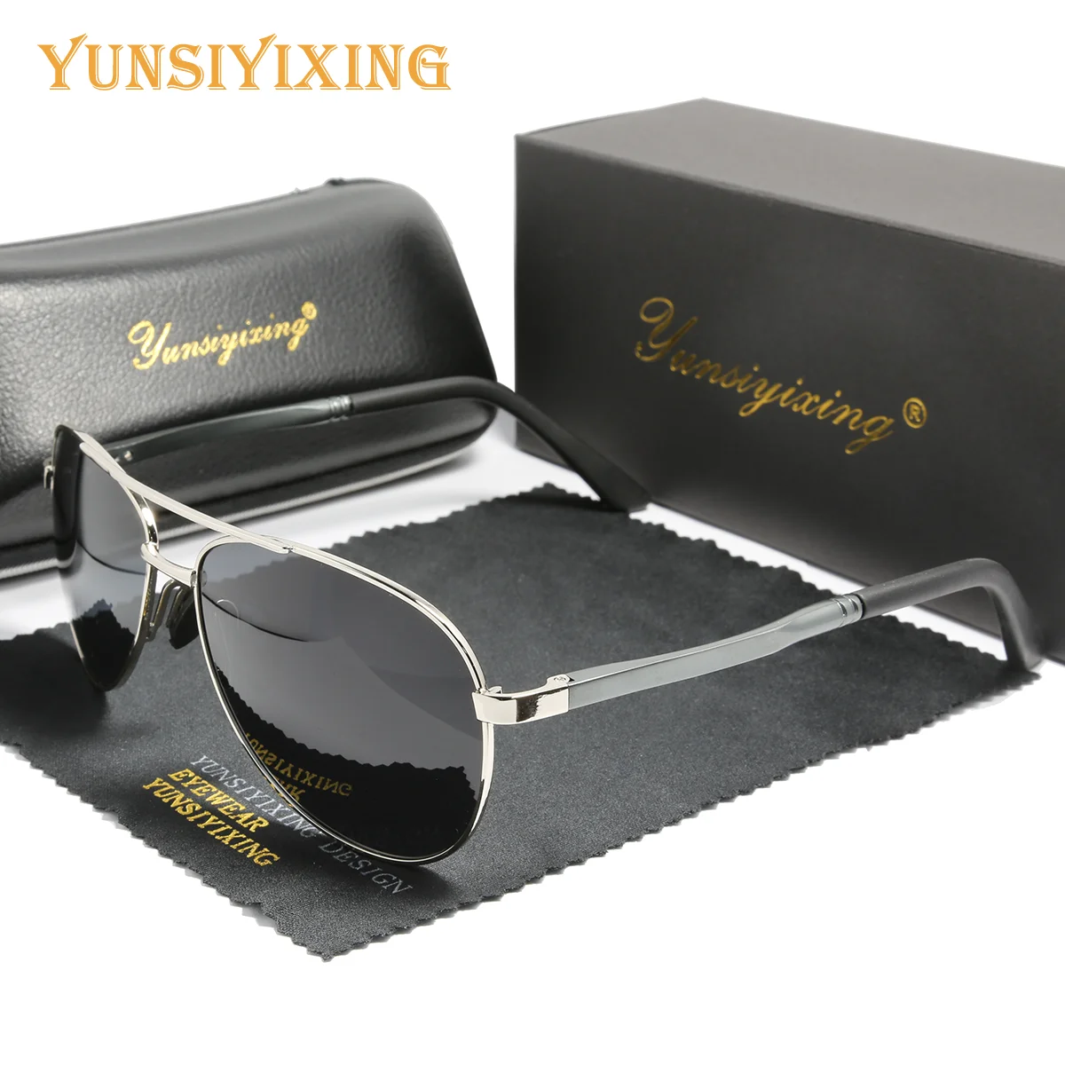 

Поляризованные солнцезащитные очки-авиаторы YUNSIYIXING, мужские классические Винтажные Солнцезащитные очки, брендовые дизайнерские солнцезащ...