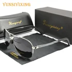 Поляризованные солнцезащитные очки-авиаторы YUNSIYIXING, мужские классические Винтажные Солнцезащитные очки, брендовые дизайнерские солнцезащитные очки для вождения, мужскиеженские очки