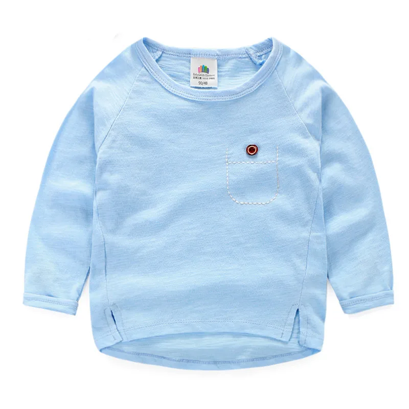 

Baby Boys Full T-shirt 2021spring Tops 100% Cotton Solid T-shirt 2 3 4 8 9 10 Years Boys Long Sleeve Tops