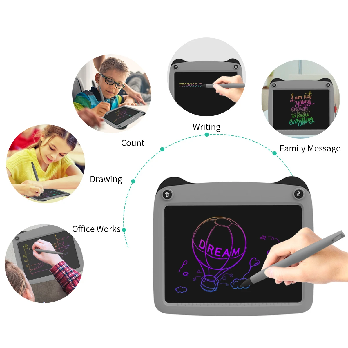 Планшет Графический 9 дюймов с ЖК экраном и стилусом|Записные книжки| |