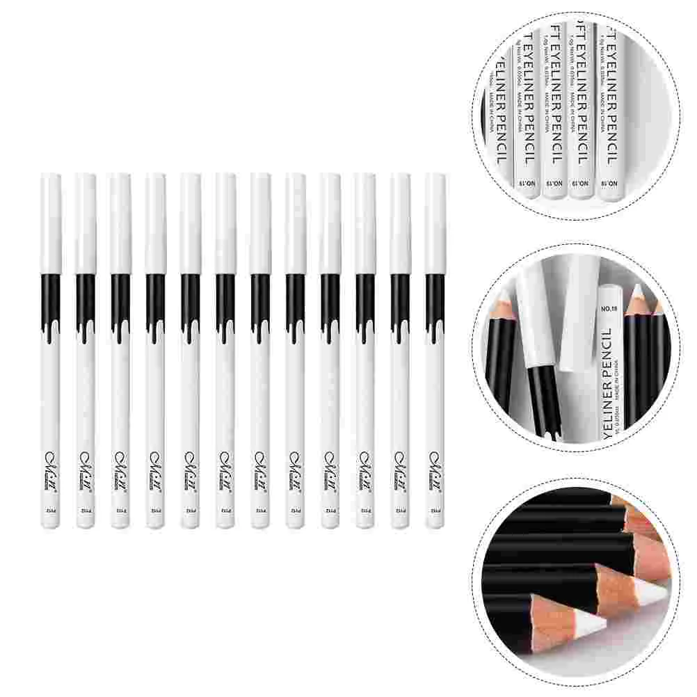 

12Pcs Eye Makeup Eyeliner Pens White Highlighter Eyeliner Pencils Cosmetics