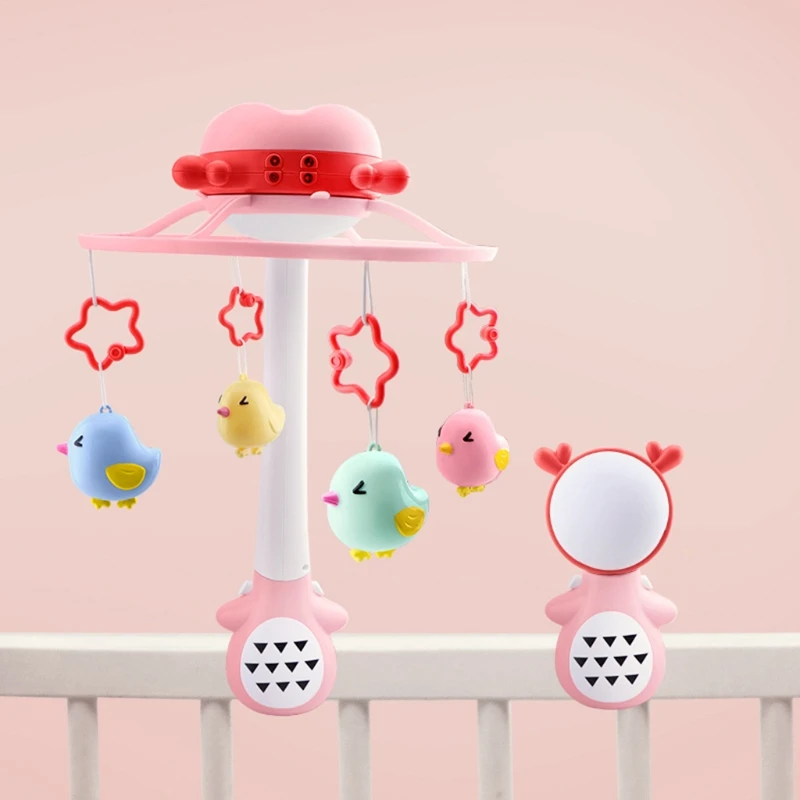 

Baby Rattle Crib Cradle Bed Bell Mobiles Toy Rotating Musical Light and Sound Newborn Infant Baby Girl Boy Grabbing Toys DXAD