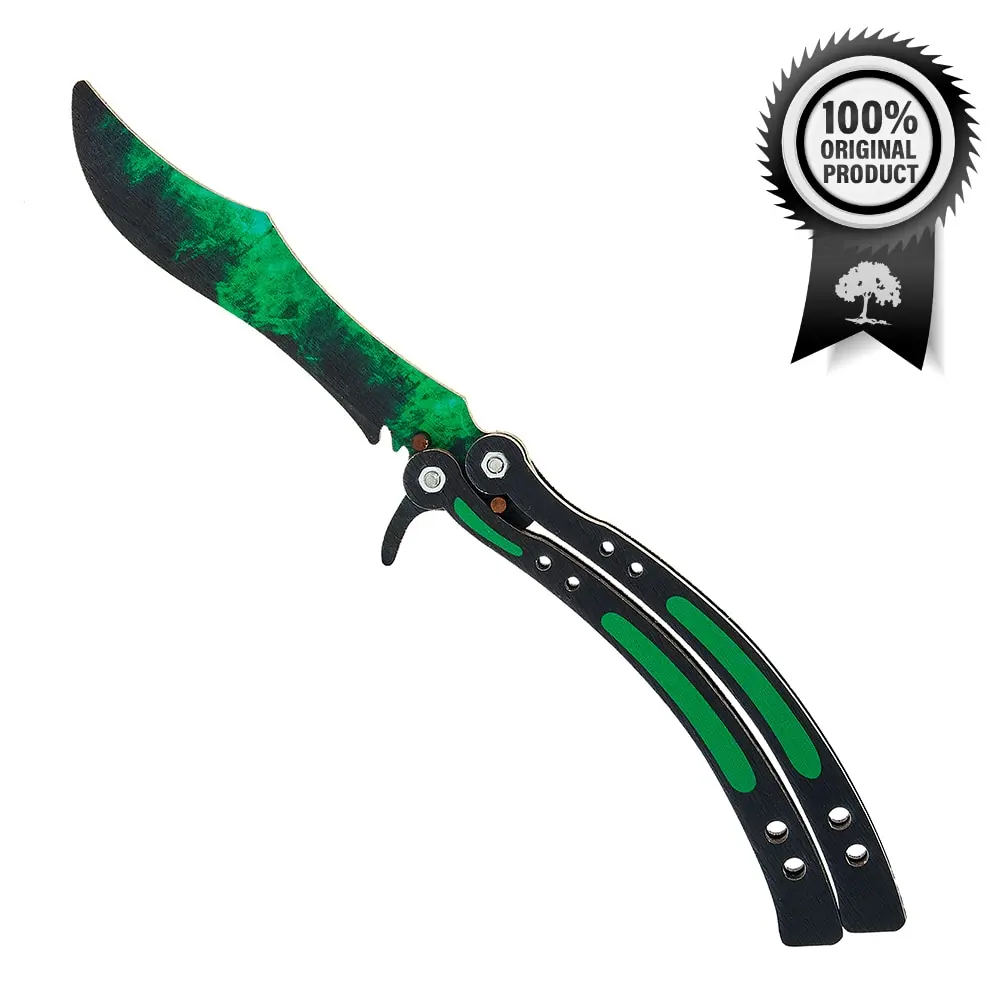 Knife butterfly 1.6 vozwooden wave Emerald children's knife child gun toy baby wooden Counter-Strike /cs go Wood Toy wood weapon / Gift for boy