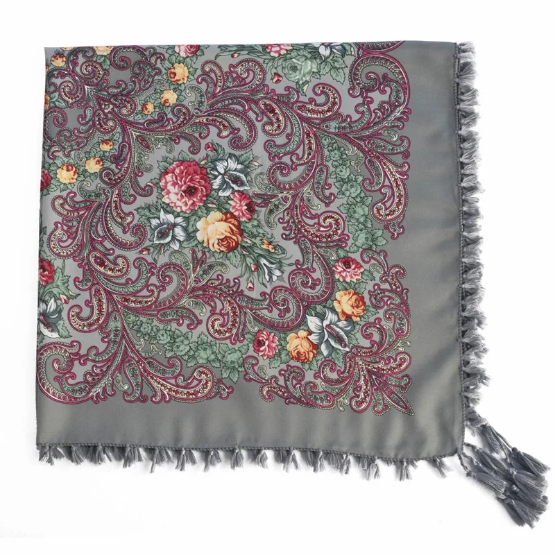

Russian Shawl Square Babushka Scarf Head Wraps Female Cotton HijabsWrap Hair Head Hijab femme bufanda de mujer echarpe ete soie