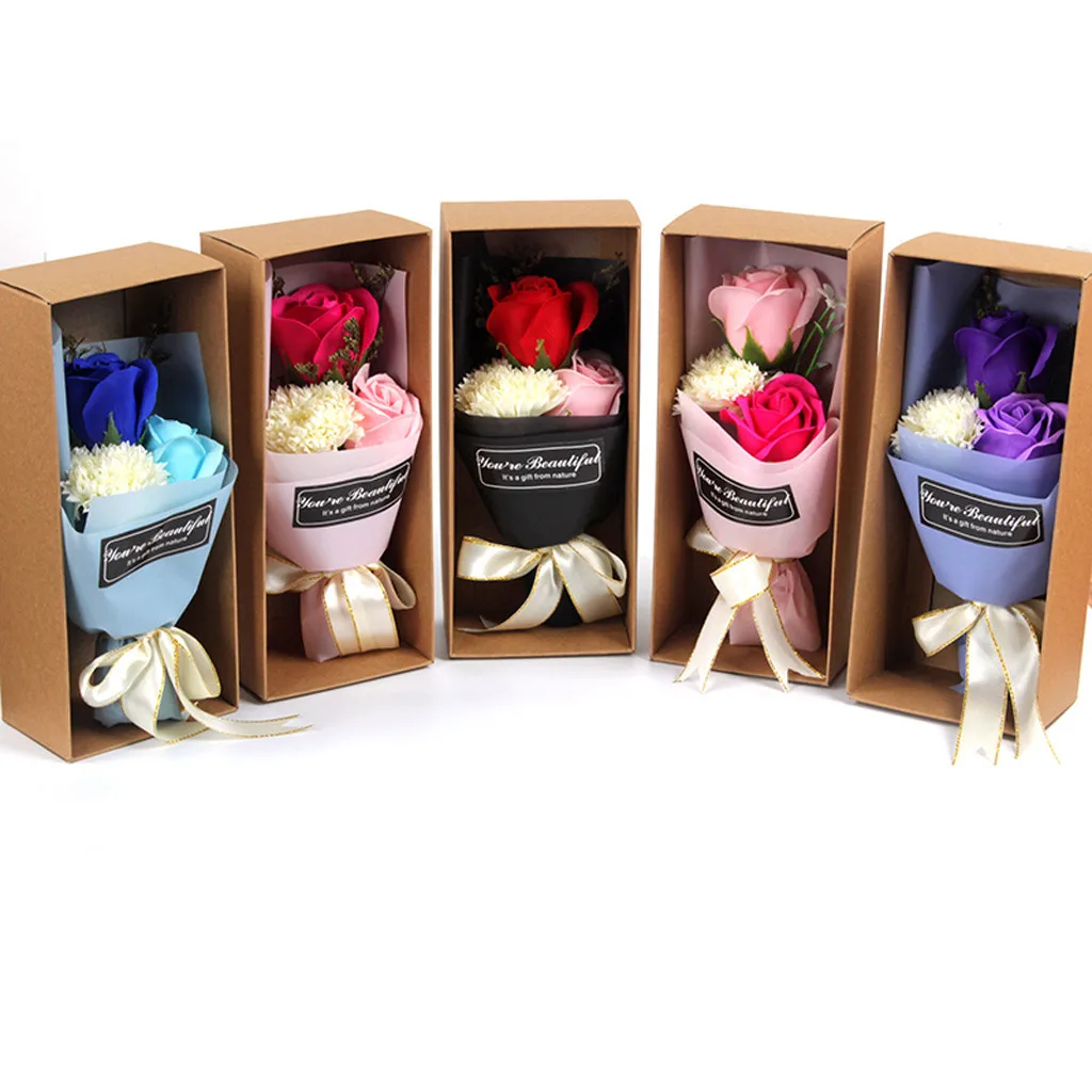 Романтическое искусственное мыло в форме гвоздики Цветочная коробка