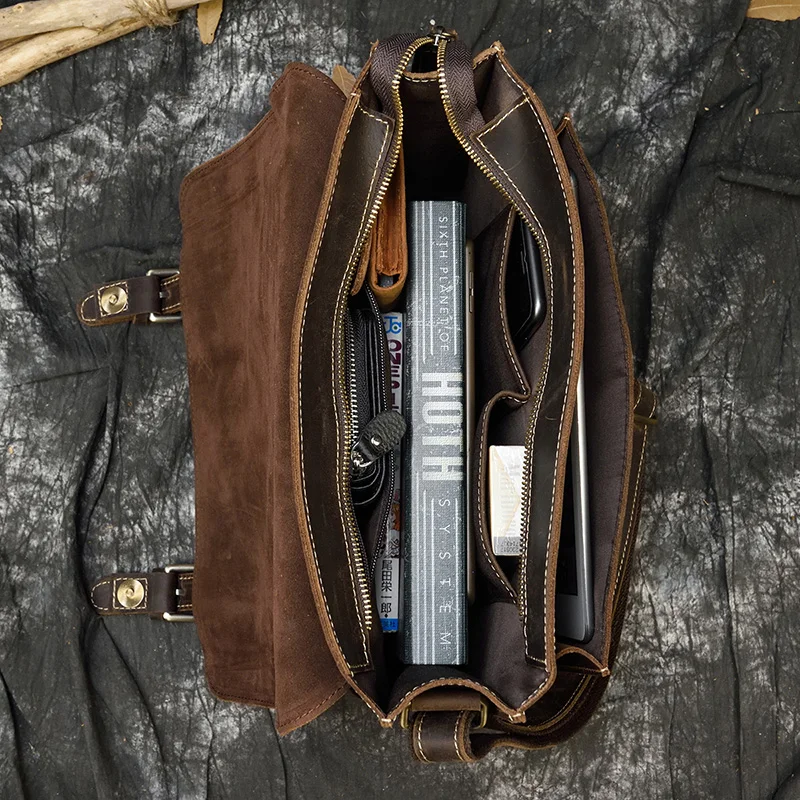 Винтажные мужские сумки через плечо из натуральной кожи натуральная кожа Crazy Horse