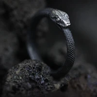 2021 fashion trend adjustable womens ring black vintage gothic snake ring engagement ring mens accessories jewelry gifts