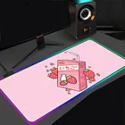 Kawaii коврик для мышки с аниме розовый молочный напиток RGB игровая аксессуары USB Противоскользящий коврик для геймера Тетрадь ПК клавиатура светодиодный подсветкой столы