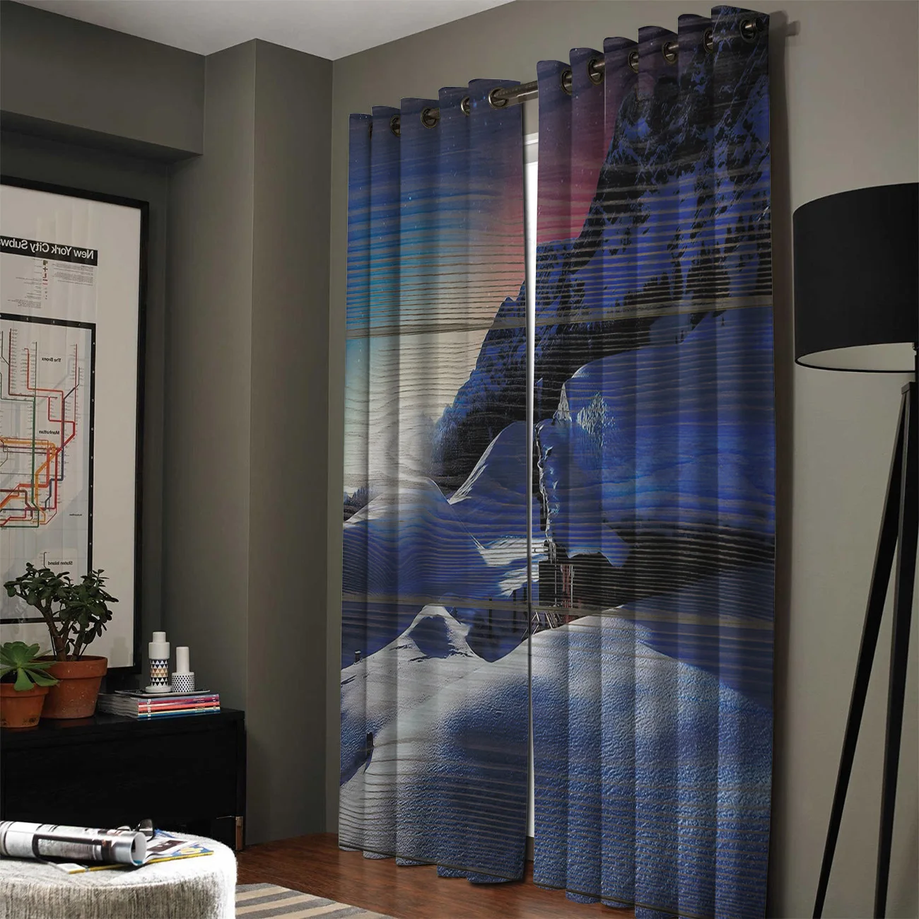 Деревянный фон зима Звездное окно в небо занавески Живописные Занавески для