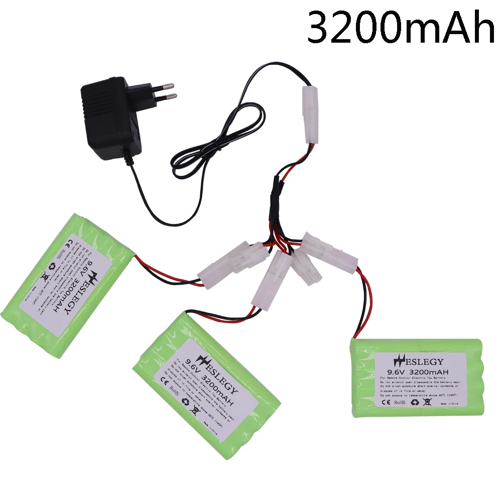 

9.6V 3200mah NI-MH Battery with Charger For Rc toys Car Tank Robots Gun Boat toy parts AA 9.6v 2400mah upgrade NiMH Battery Pack