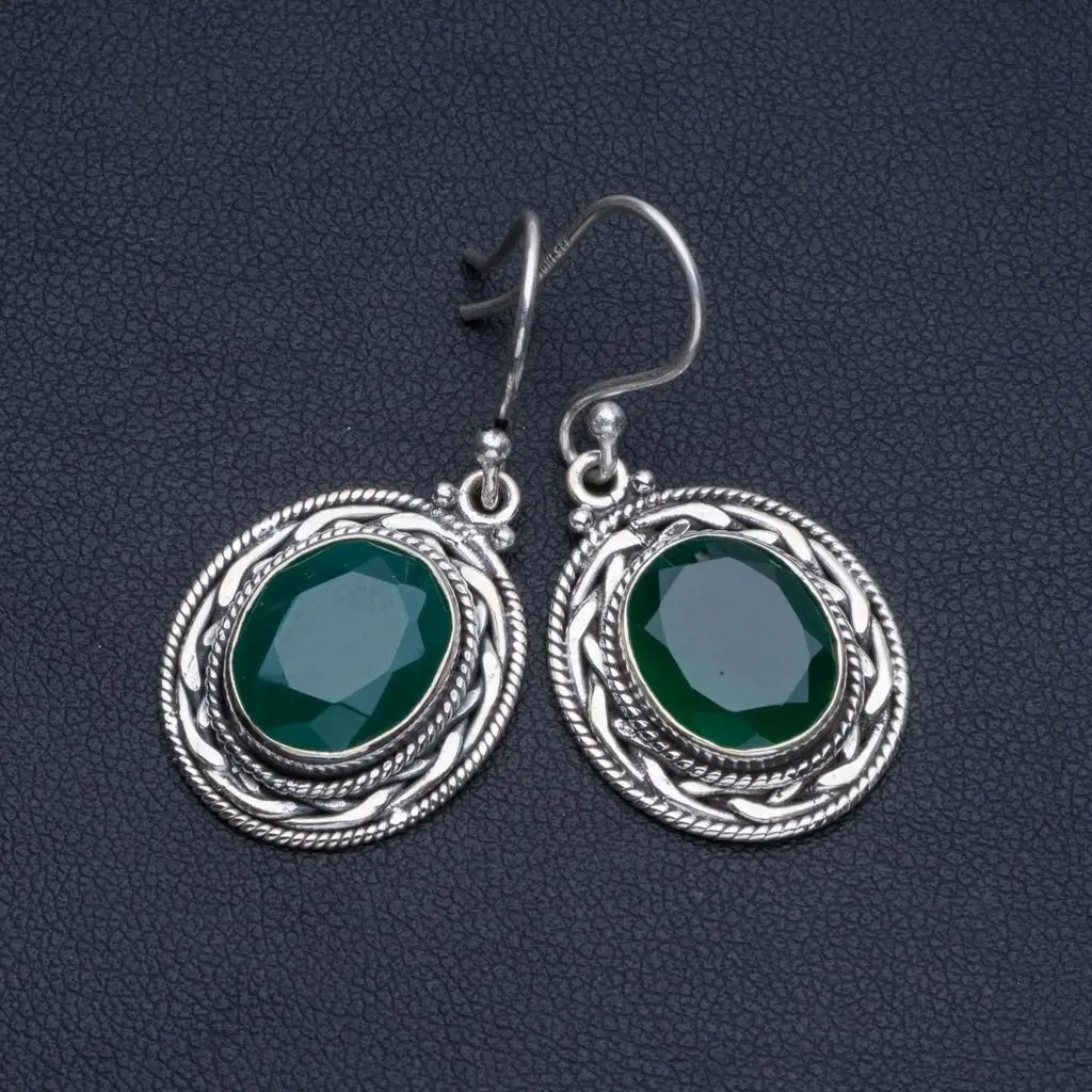 Натуральный Chrysoprase в стиле бохо 925 пробы 1 1/2 дюйма R1639 | Украшения и аксессуары