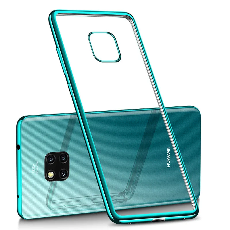 Зеленый Чехол для huawei mate 20 Pro, роскошный чехол с лазерным покрытием из ТПУ для huawei mate 20, мягкий прозрачный Силиконовый противоударный чехол - Цвет: Зеленый
