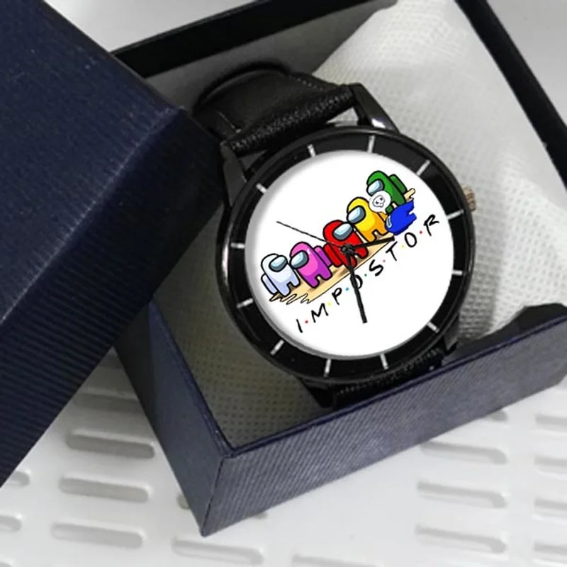 

Among Us Wrist Watch Children's Women's Students Girls Boys Quartz Leather Silicone Strap Wrist Watches Gift