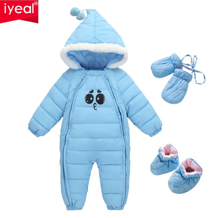 Зимний Детский комбинезон IYEAL плотная теплая одежда для новорожденных мальчиков