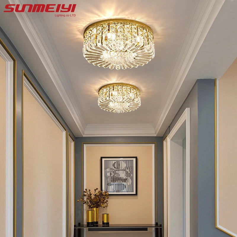 $120.02 Nordic Led Ceiling Lights Black Gold Room Lamp For Bedroom Living Room Dining Room Kitchen Crystal Ceiling Lamp Hallway Decor