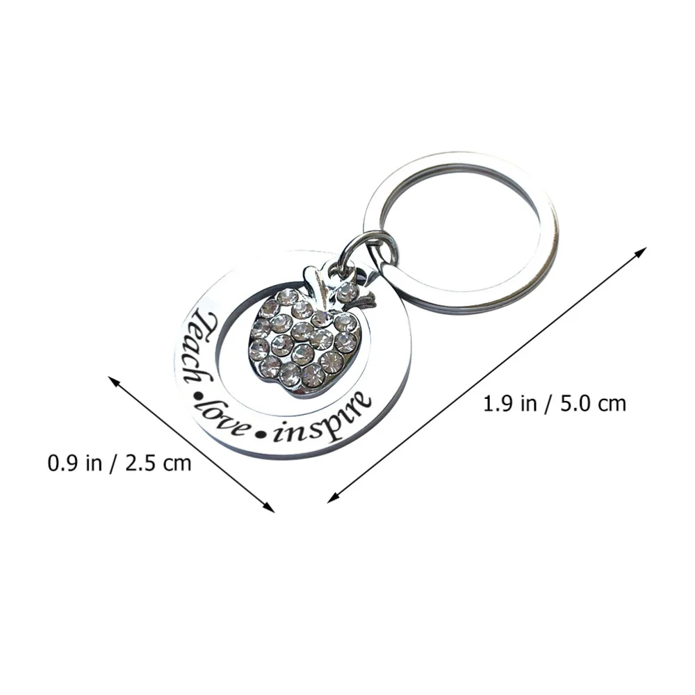 

2Pcs Creative Teacher's Day Key Chains Pendants Key Rings for Teachers (Silver)