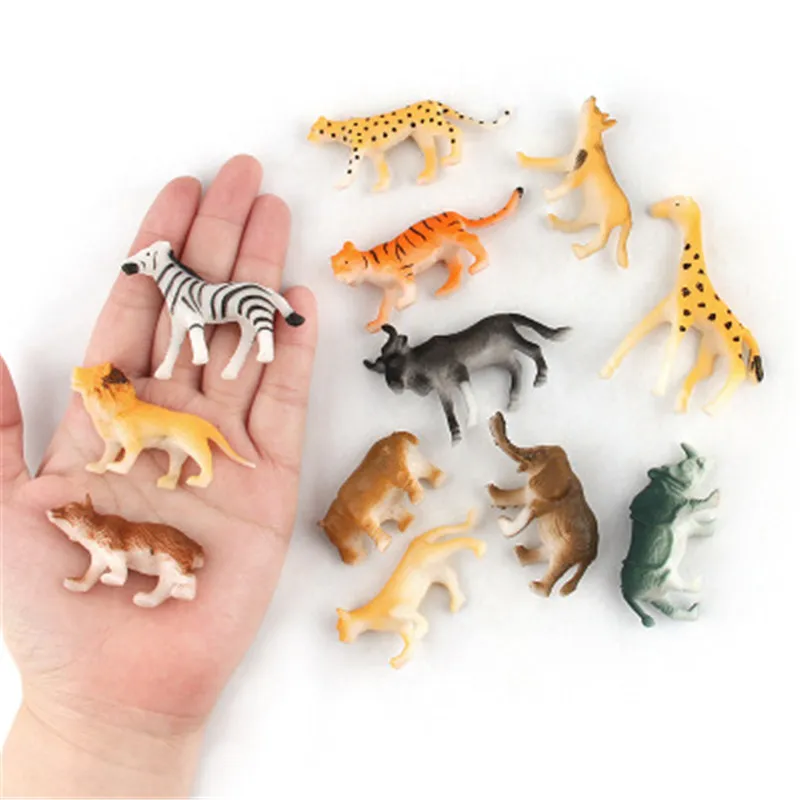 

Два кольца в одном, 12 шт./набор, моделирование животный мир модель игрушки Фигурки виниловая мини Жираф Леопард текстурой кожи носорога и ле...