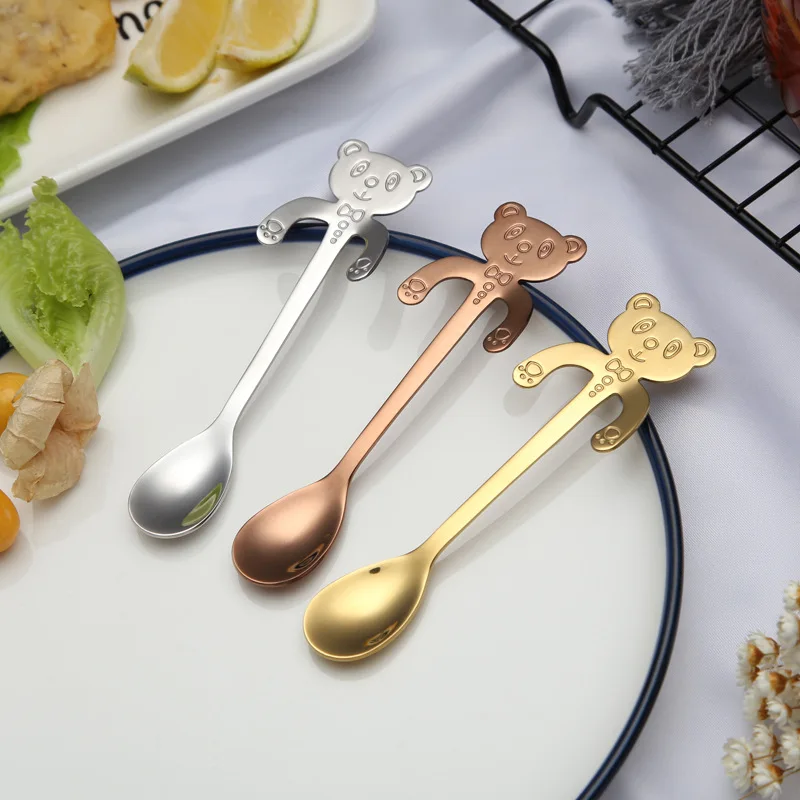 Stainless Steel Cartoon Cat Spoon Long Handle Flatware Coffee Drinking Tools Kitchen Gadget | Дом и сад