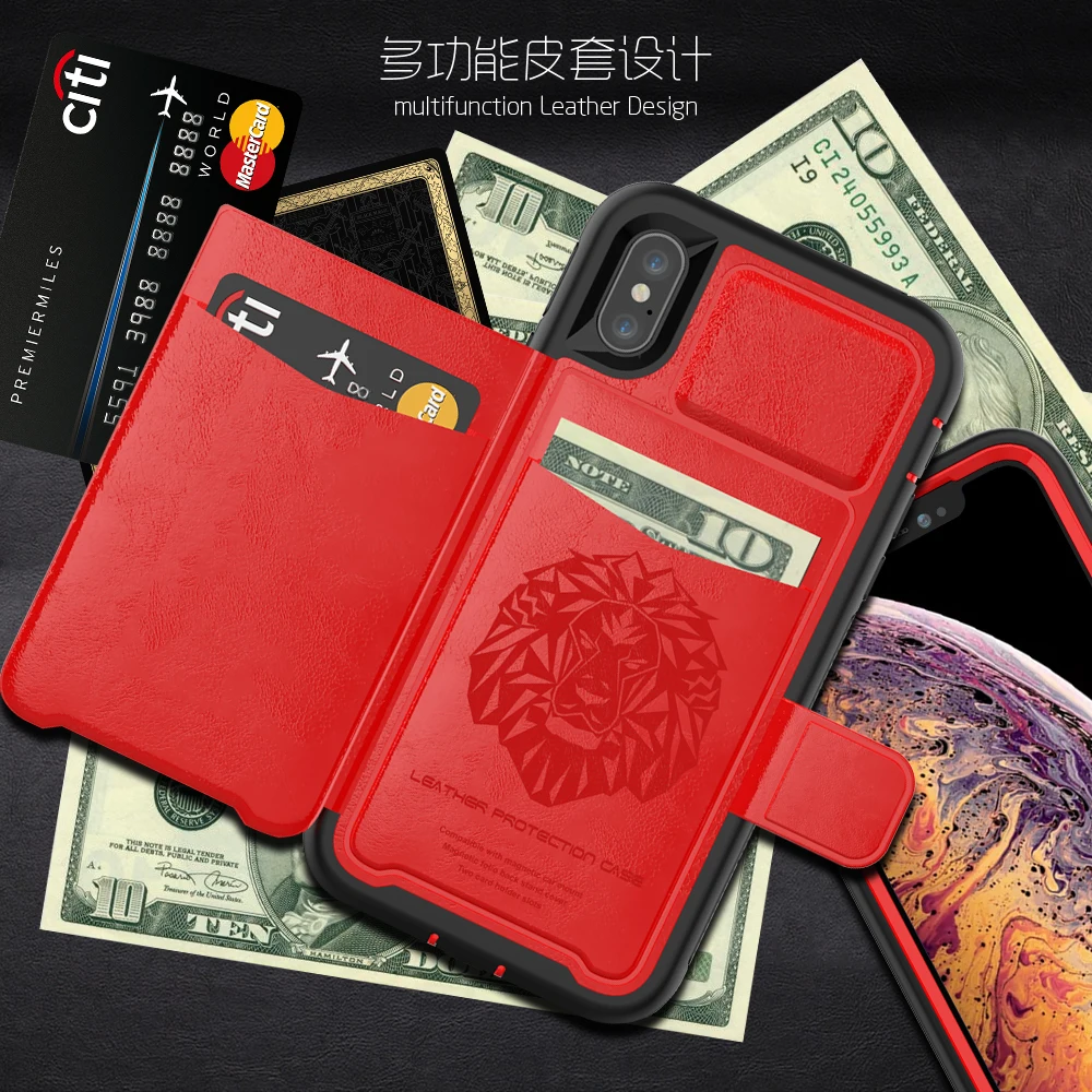Роскошный Магнитный Флип-кошелек ретро кожаный чехол для iPhone X XR XS Max 6 6S 7 8 Plus чехол s гибридный жесткий скользящий держатель для карт