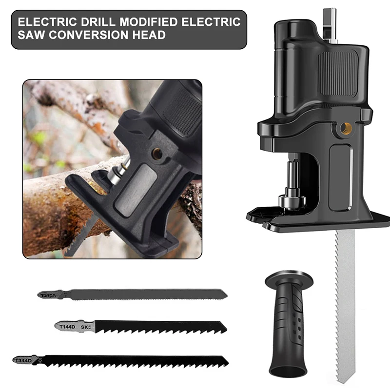 

Reciprocating Electric Saw Adapter with Blades for Power Drill Portable Multifunctional Tool for Wood Mental Meat Cutting