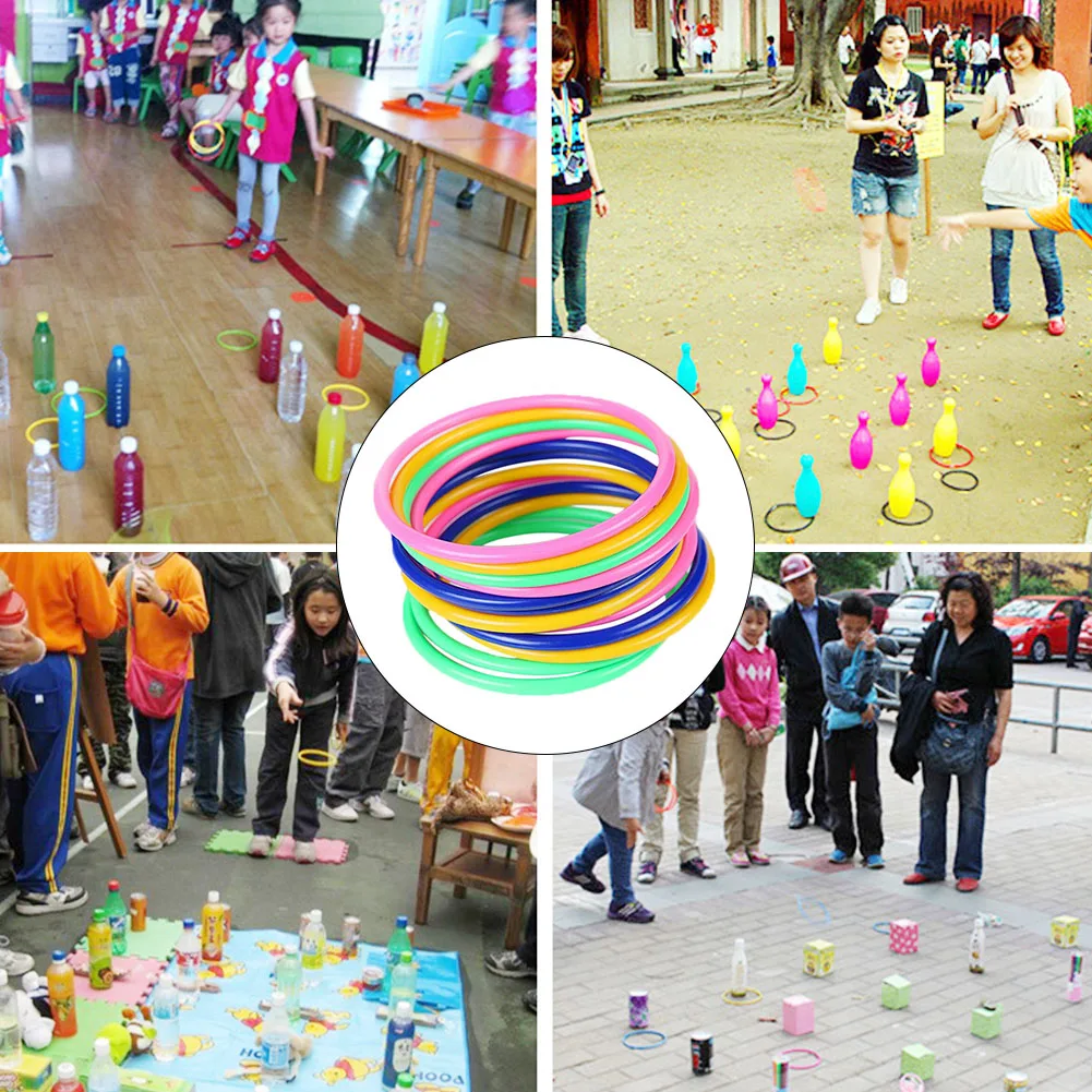 10 шт для бассейна веселье ловкость практика красочные пластиковые кольца сад