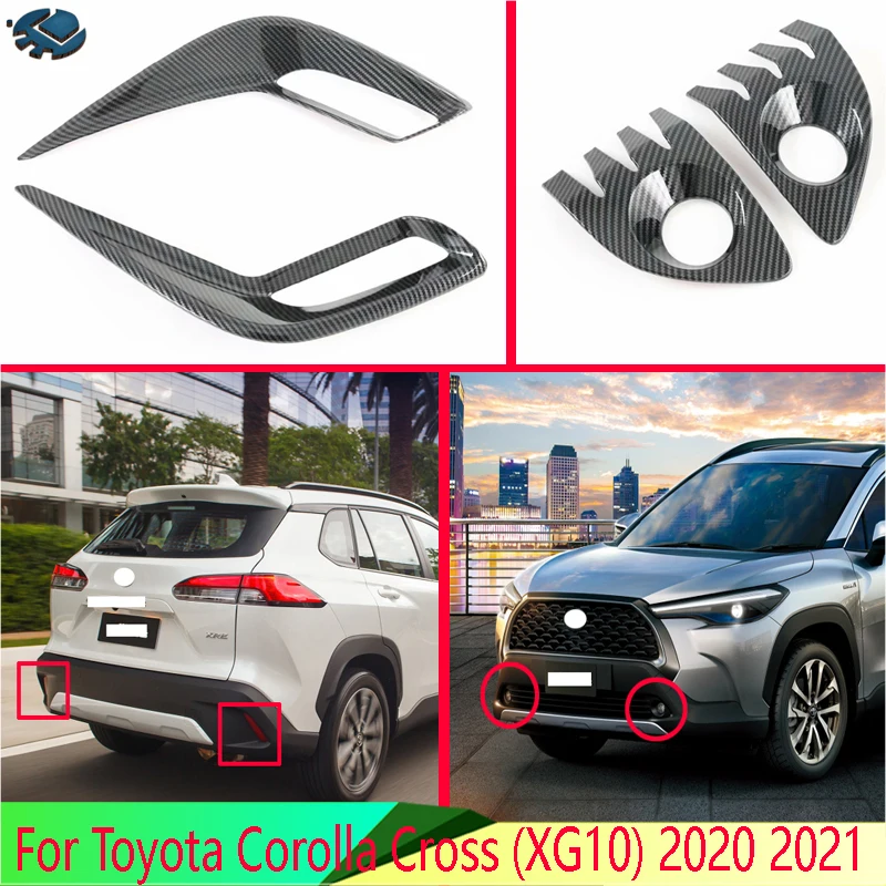 

For Toyota Corolla Cross (XG10) 2020 2021 ABS Chrome Front Rear Fog Lamp Cover Decorated With Sequins