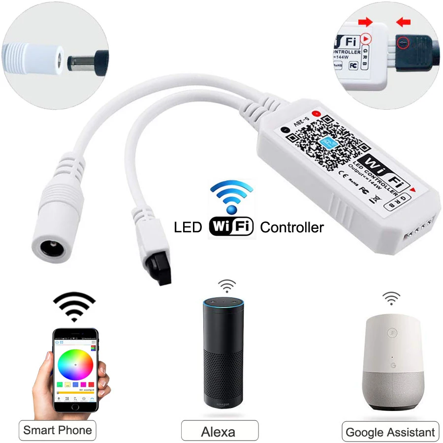 

Re-shipped goods 2WIFI DC12V RGB IR Remote Control USB 5V RGB Bluetooth-compatible for 2835 or 5050 LED strip Small RGB control